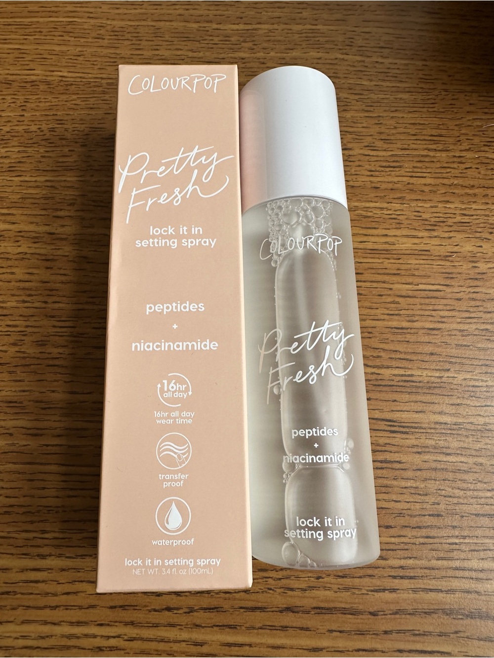 ColourPop Pretty Fresh Lock It In Setting Spray — Clear Bottle with White Cap